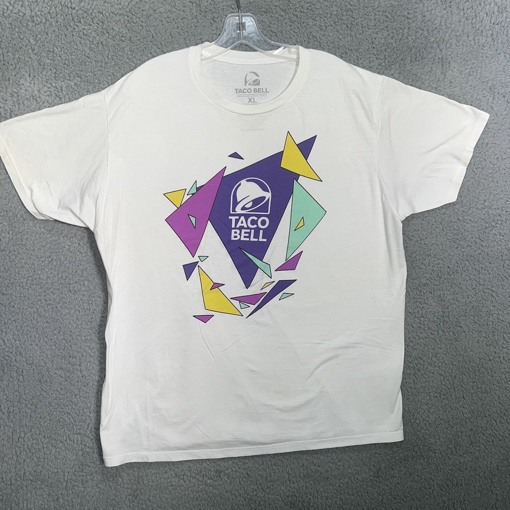 Taco Bell T Shirt Men's Size XL White Run For The Border Fast Food Tee Employee